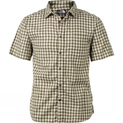 Camisa The North Face Manga Corta Garnet Hombre Verde Oliva Verde - Chile RBT013842